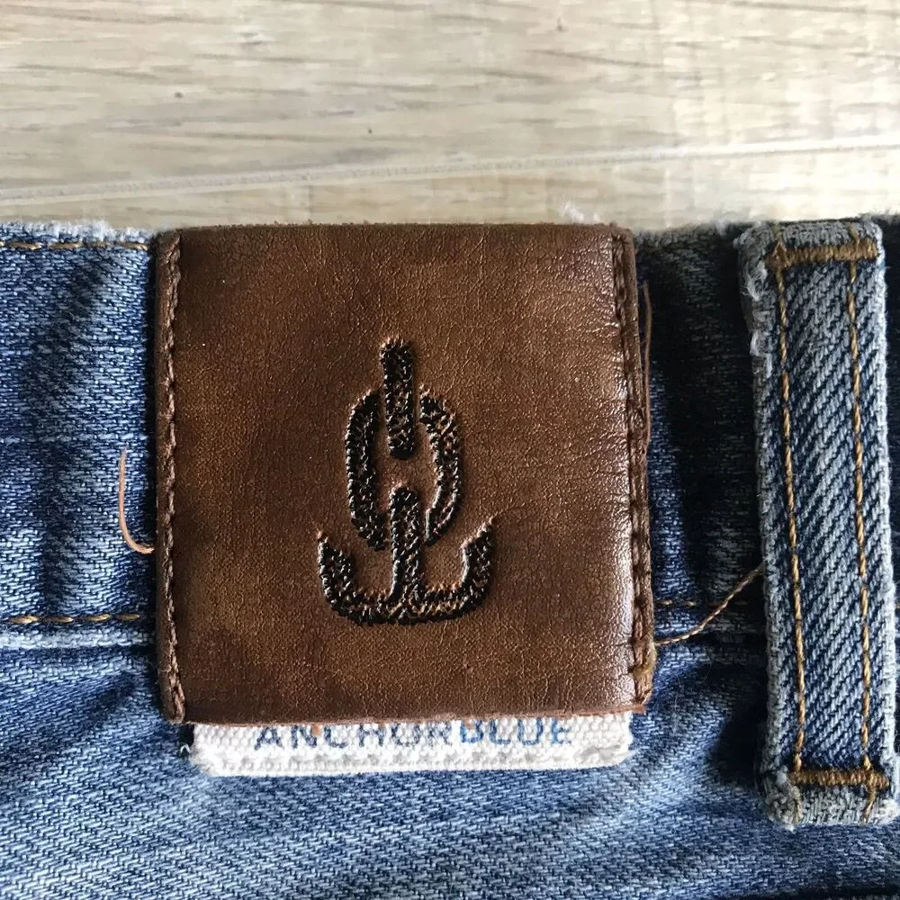 Anchor Blue Distressed Blue Jeans Mens Sz 30 x 32 Slim Fit